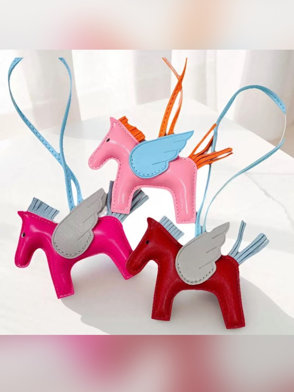 Choose ONE Bag charm- Pink, White, Orange